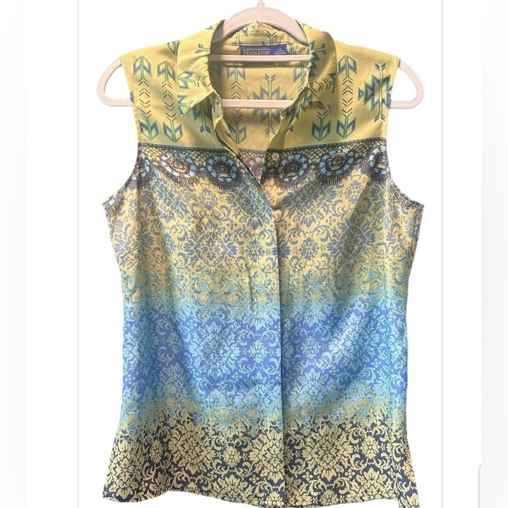 PENDLETON Silk Sleeveless Blouse Small.